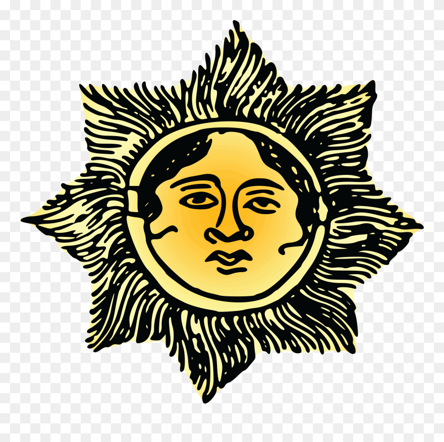 Free Clipart Of A Sun Face - Sol Con Cara A Color - Png Download