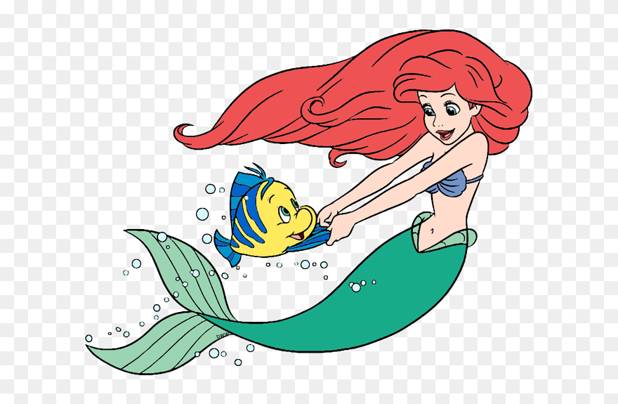 Ariel And Friends Clip Art 2 - Clip Art Ariel And Flounder - Png Download