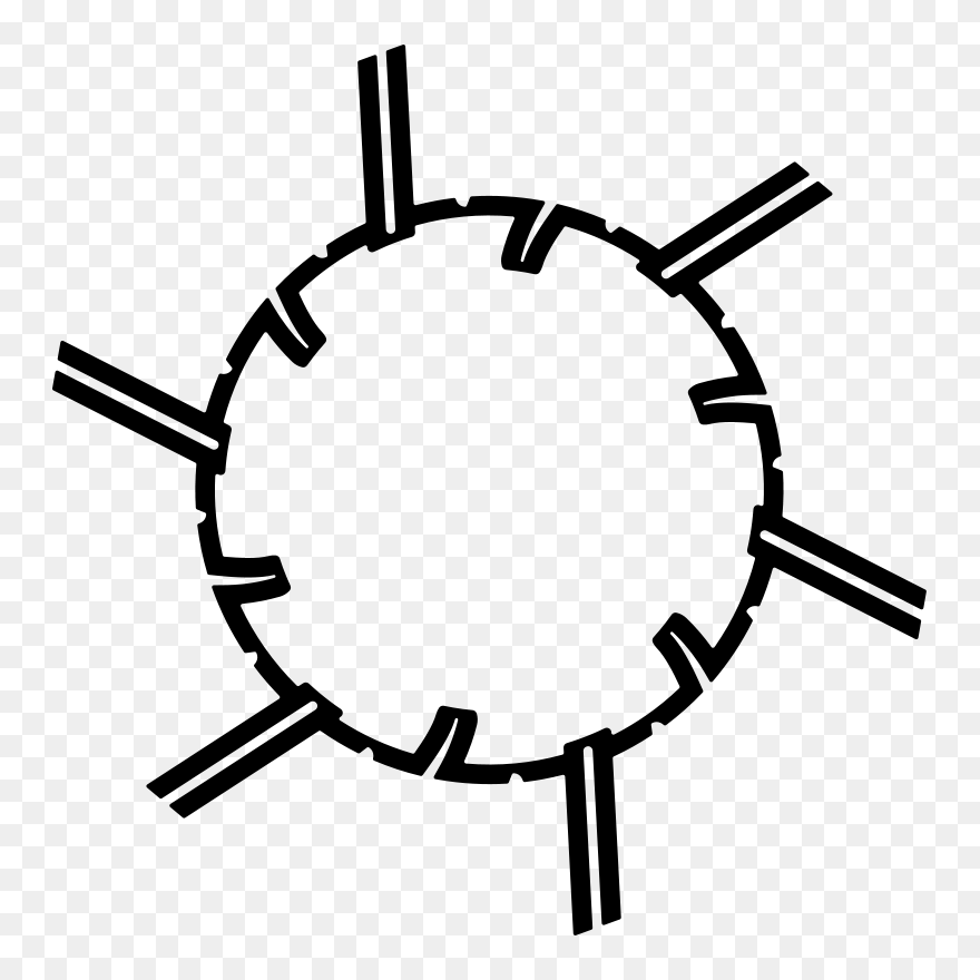 Transparent Spiked Circle Clipart