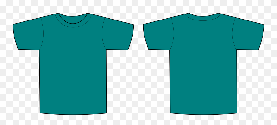 Shirts Clipart Green Shirt - Blue Green T Shirt Template - Png Download