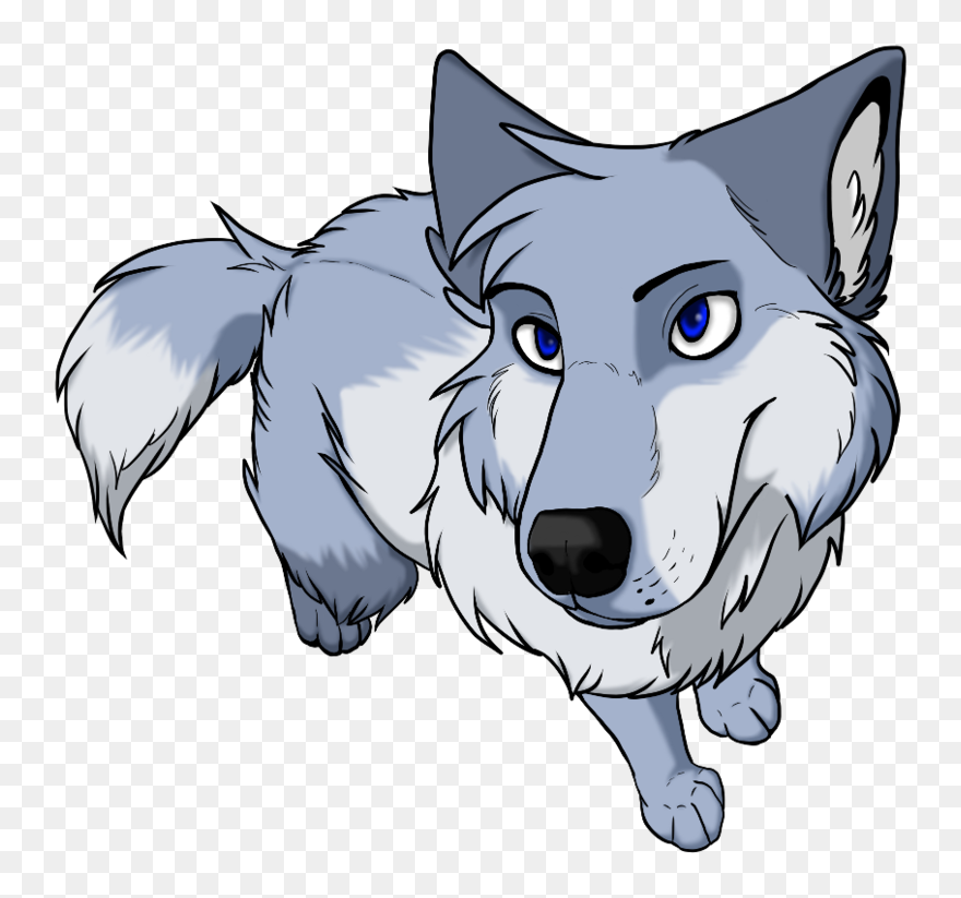 Blue Wolf Clipart Svg Transparent Stock Dog Puppy Baby - Drawing Cartoon Wolf Baby - Png Download