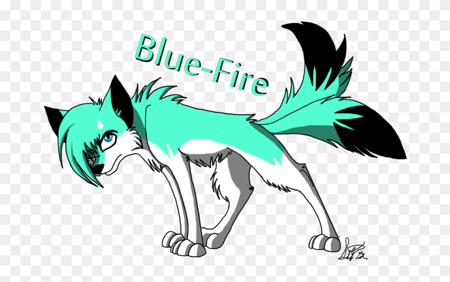 Blue Fire By Flame Expression On Clipart Library - Wolf Dragon With Blue Fire And Wolf Ears - Png Download