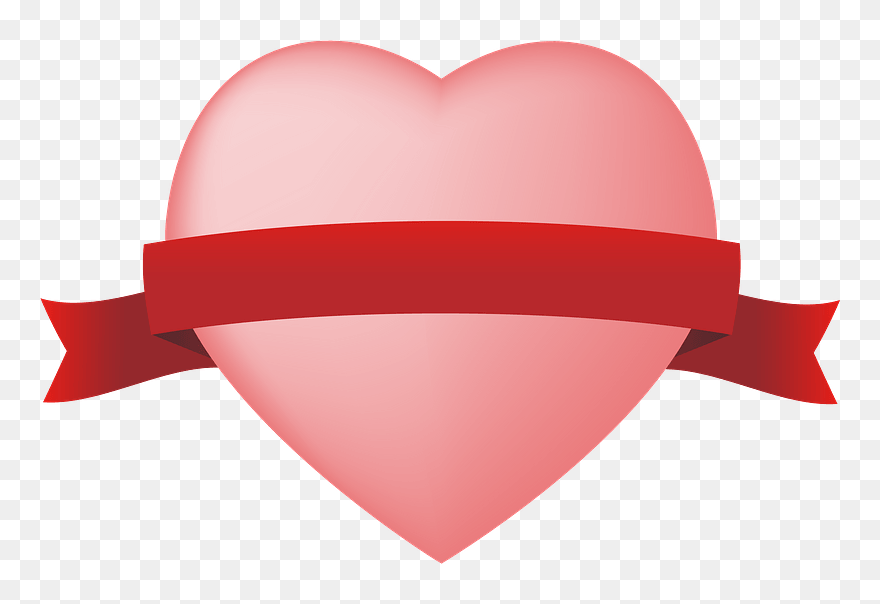 Heart Ribbon Clipart - Heart - Png Download