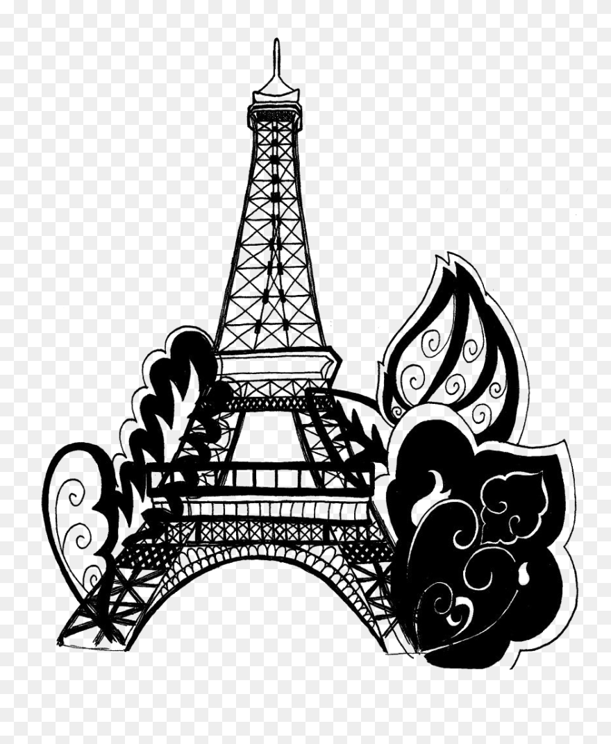 Eiffel Tower Silhouette Png Background Image - Cool Eiffel Tower Coloring Page Clipart