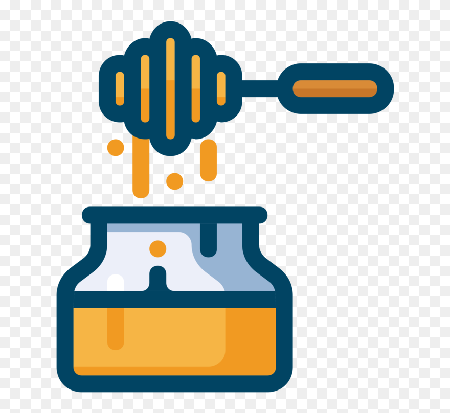 Honey Bee Computer Icons Drawing Cartoon - Honey Jar Vector Png Clipart
