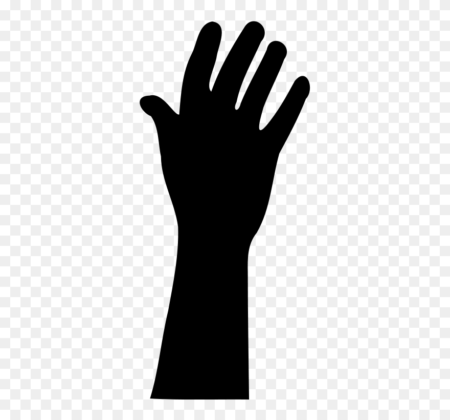 Silhouette Drawing Clip Art - Raising Your Hand Drawing - Png Download