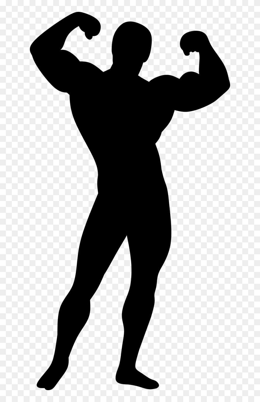 Silhouette Bodybuilder Clipart