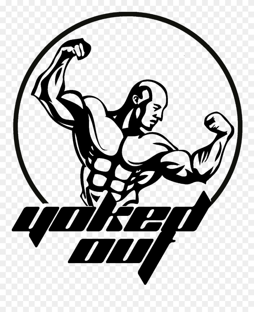 Designer Drawing Man - Bodybuilder Logo Design Png Clipart