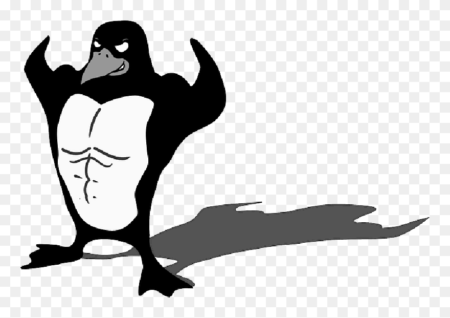 Penguin, Bodybuilder, Linux, Muscle, Tux, Animal, Funny - Muscle Penguin Clipart