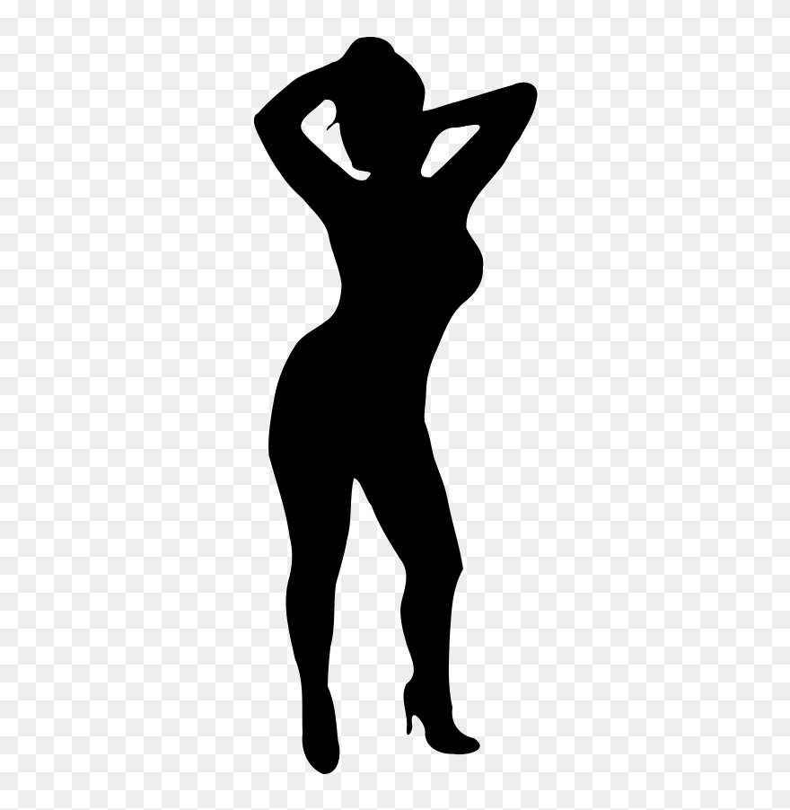 Silhouette Woman Female Clip Art - Curvy Black Woman Silhouette - Png Download