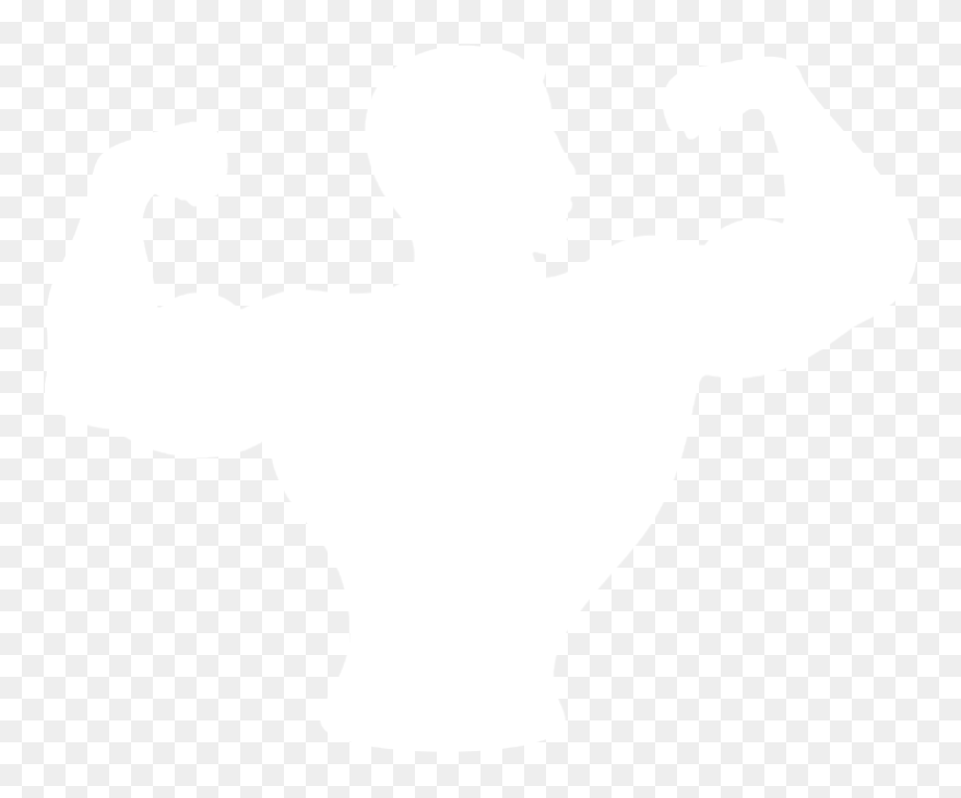 Flex White Icon - Bodybuilder Icon White Png Clipart