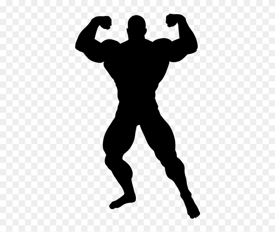 Bodybuilder Silhouette Png - Muscle Man Silhouette Png Clipart