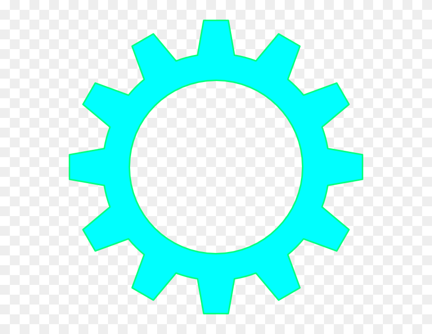 Aqua Cogwheel Clip Art At Clker - Gear Vector Png Transparent Png