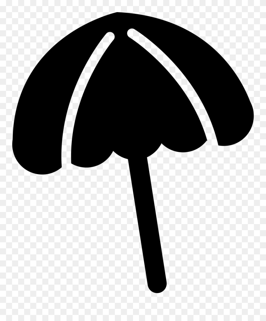 Black Beach Umbrella - Icone Guarda Sol Clipart