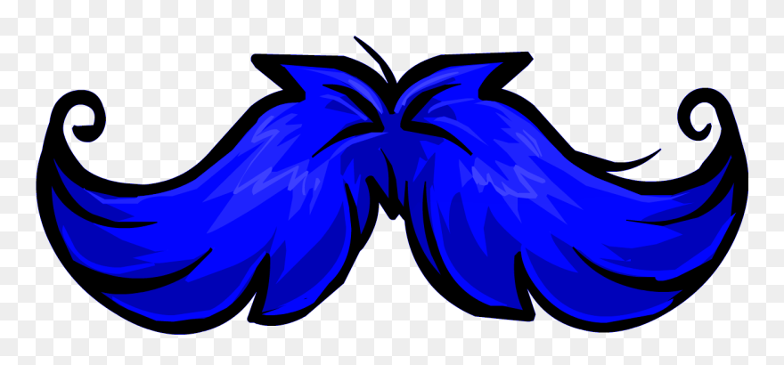 Image Icon Blue Neon - Curly Mustache Png Clipart
