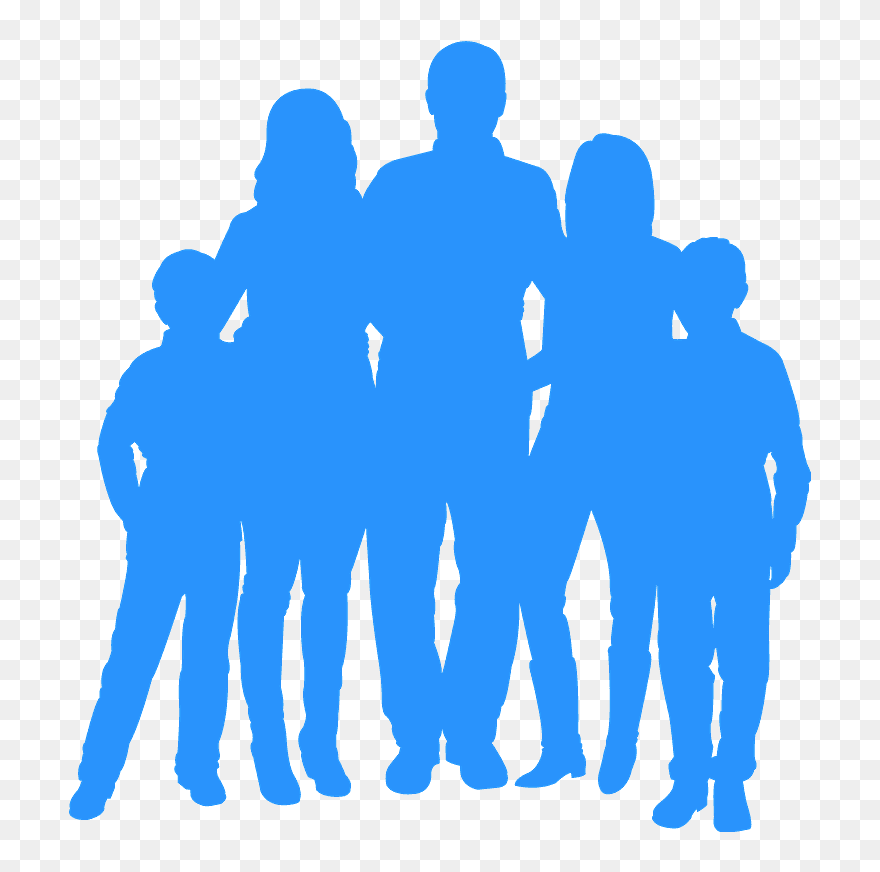 Family Of 5 Silhouette Clipart