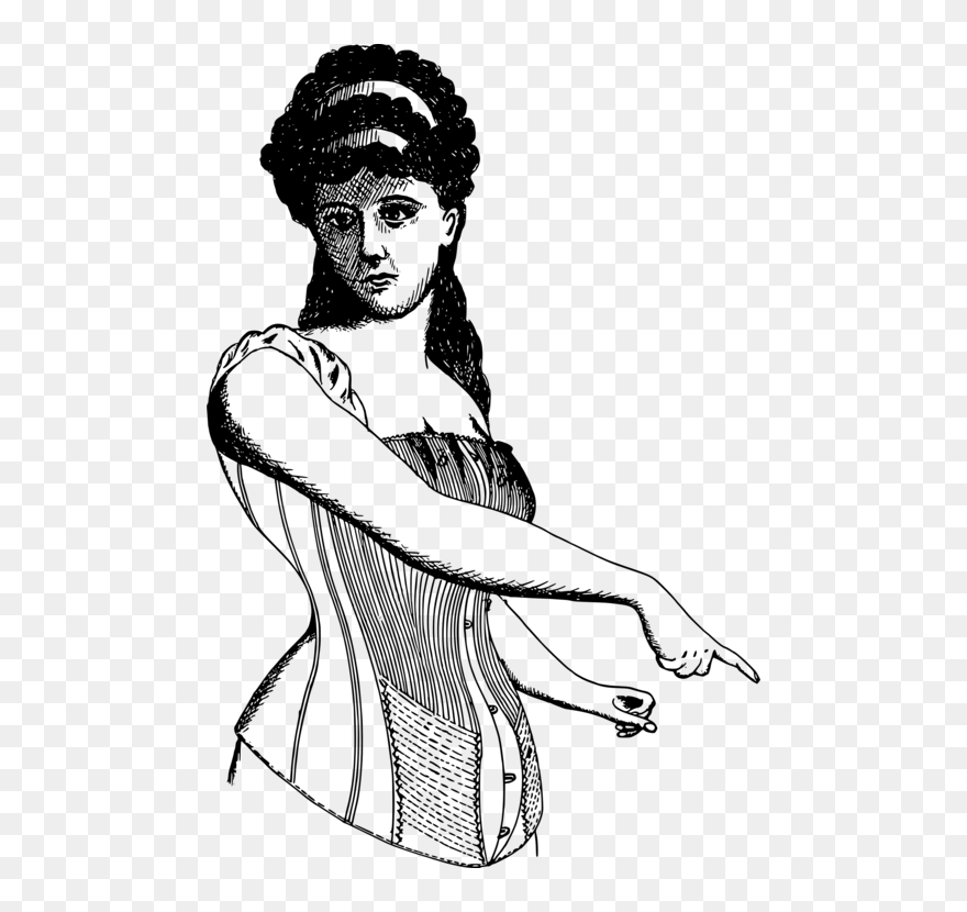 Hairstyle,art,monochrome Photography - Corset Clipart