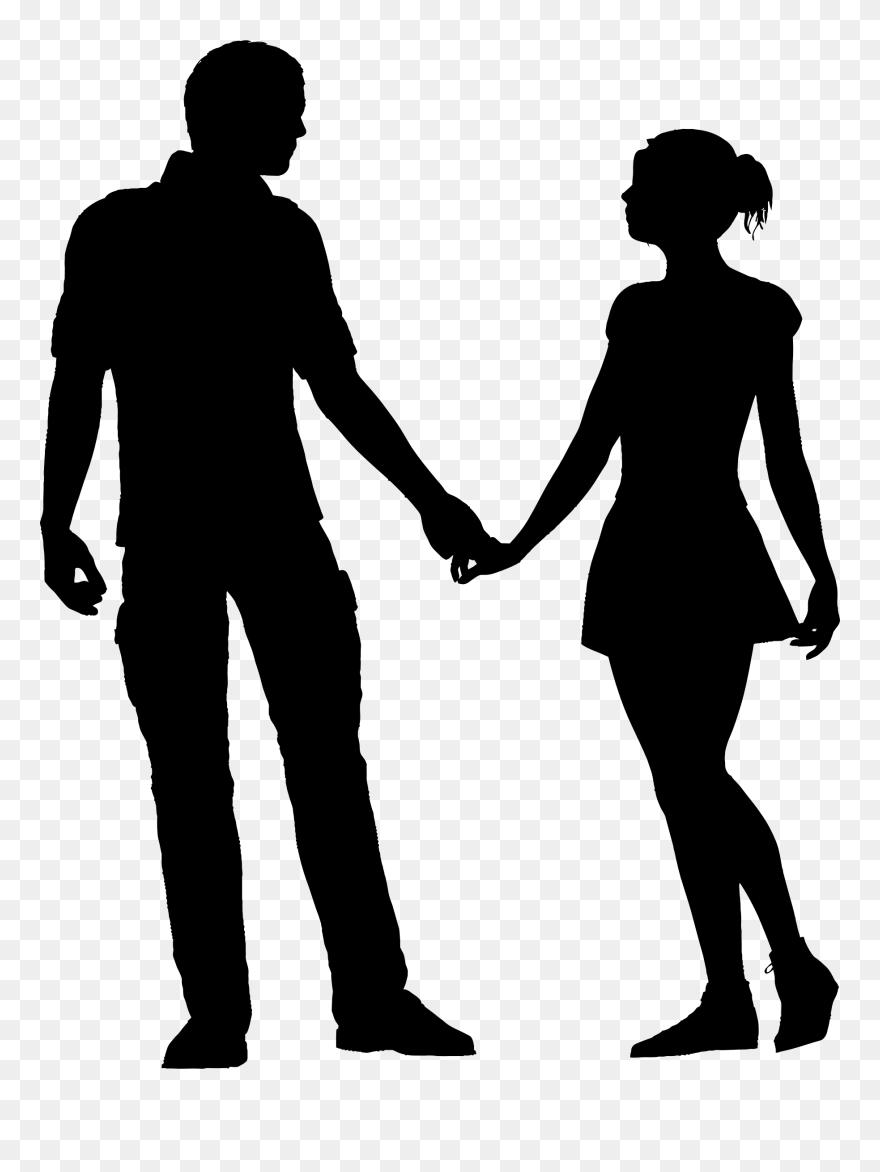 Break Up Png Download - Couple Holding Hands Silhouette Clipart