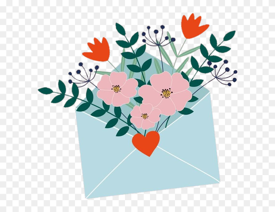 #flowers #mail #post #blue #flower #flowers #письмо - Letter Clipart