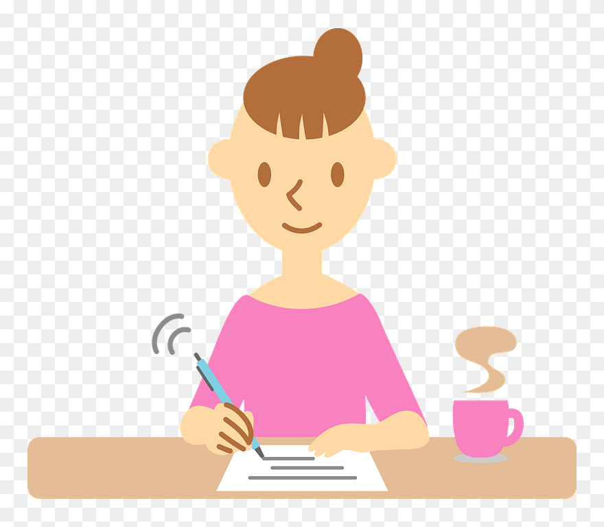 Download Woman Writing Letter Clipart - Illustration - Png Download