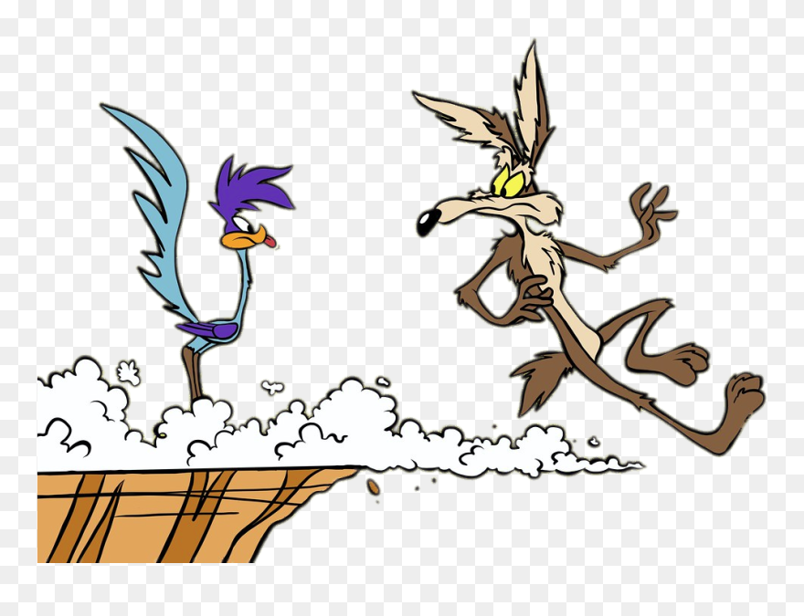 Road Runner And Coyote Scene Clipart