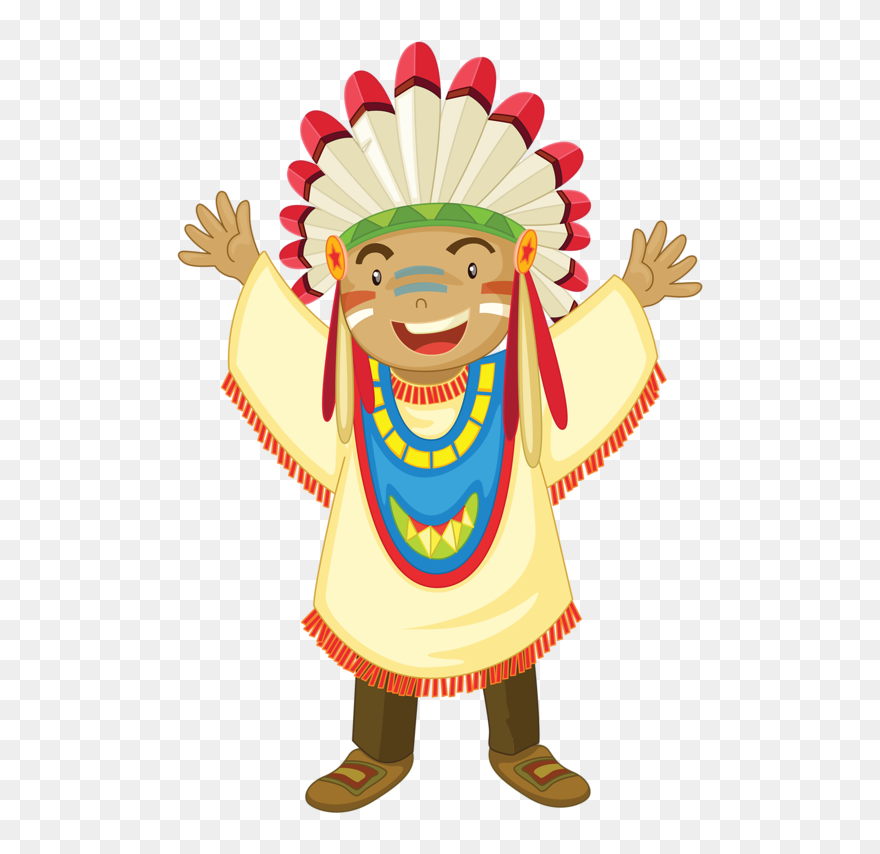 Thanksgiving Travelling Clipart Clip Art Black And - Dibujos De Indios A Color - Png Download