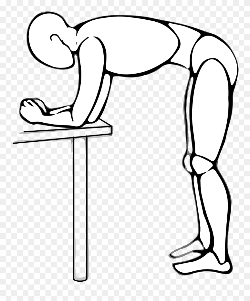 Standing Leaning On Table Clipart