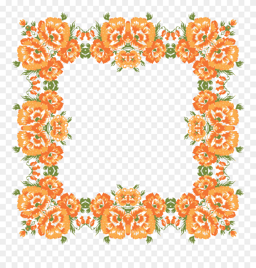 Watercolor Flower Wreath Clipart Clip Art Royalty Free - Orange Flower Wreath Transparent Background - Png Download