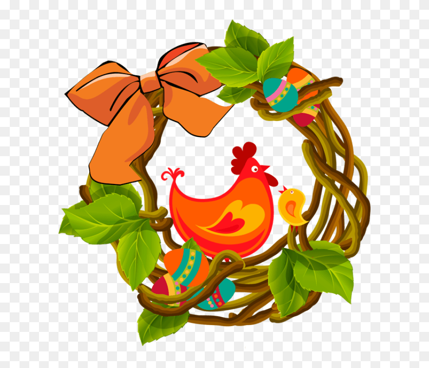 Easter Eggs And Easter Baskets - Chicken Vector Clipart