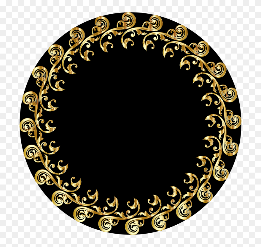 Visual Arts,paisley,plate - 40 Inch Round Mirror Clipart