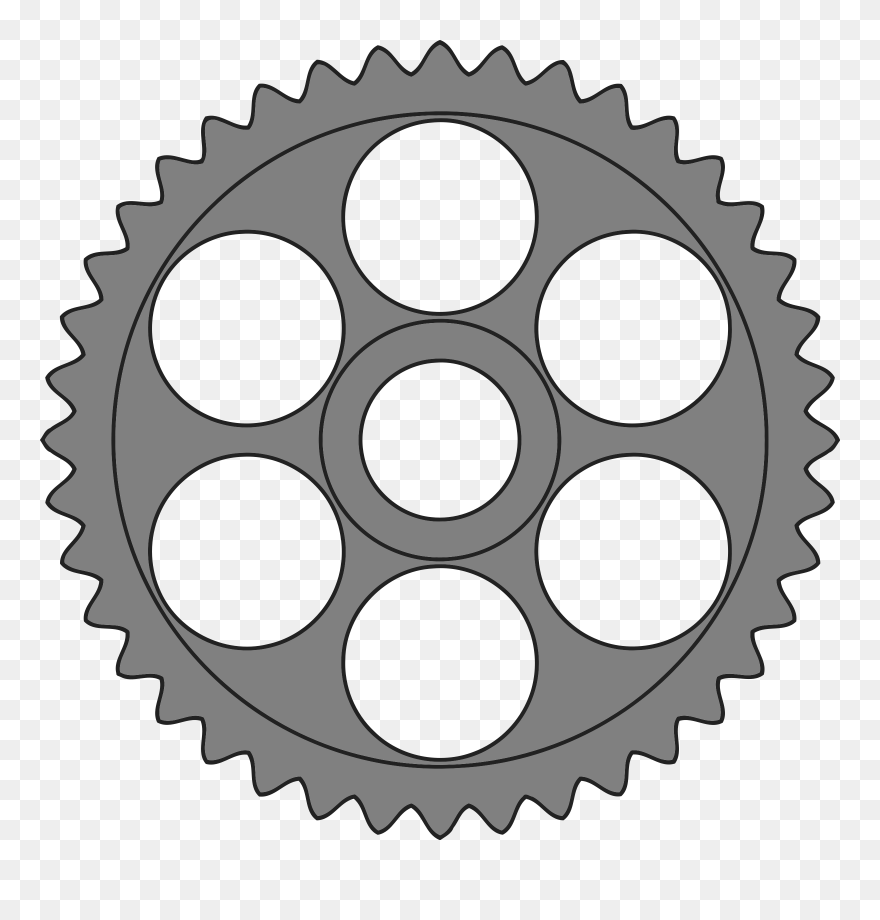 50-tooth Gear With Circular Holes Clip Arts - 40 Tooth Gear Clipart - Png Download