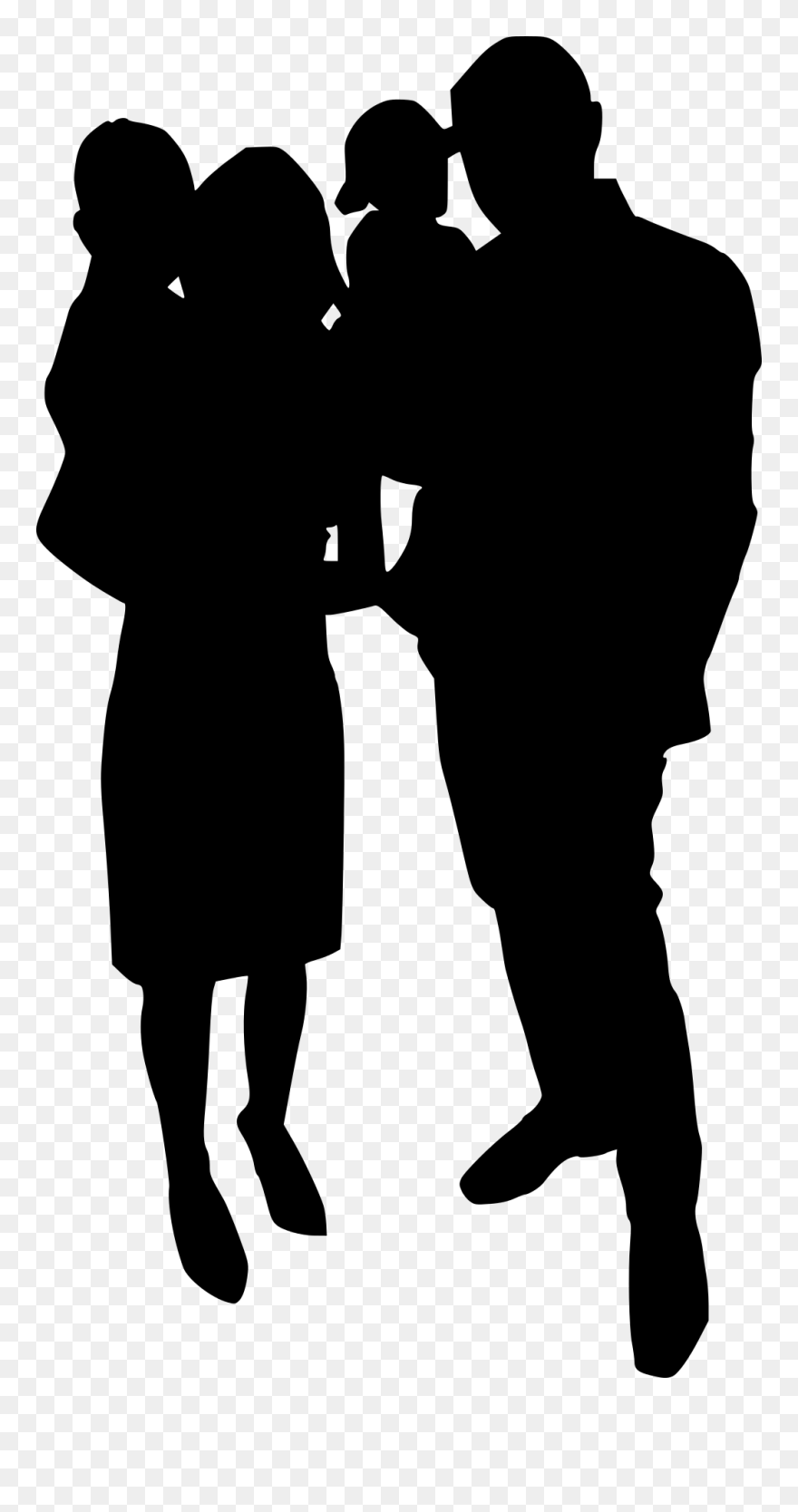 Transparent Family Of 4 Silhouette - American Eskimo Dog Clipart - Png Download