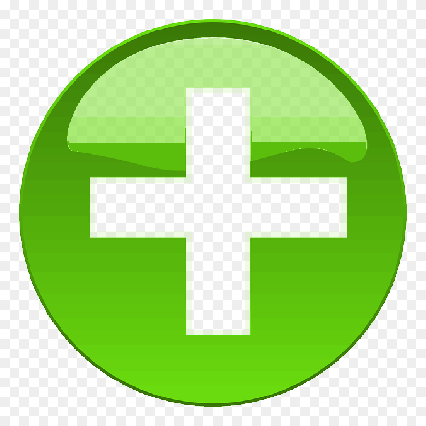 Green, Cross, Button, Medical, Medic - Green Medical Plus Symbol Clipart