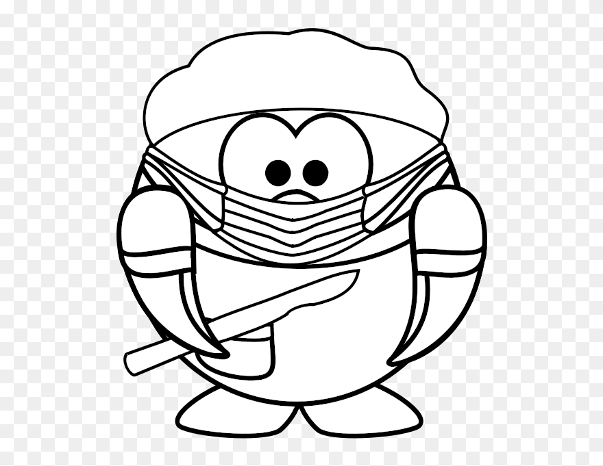 Tux Surgeon - Easy Cartoon Colouring Pages Clipart