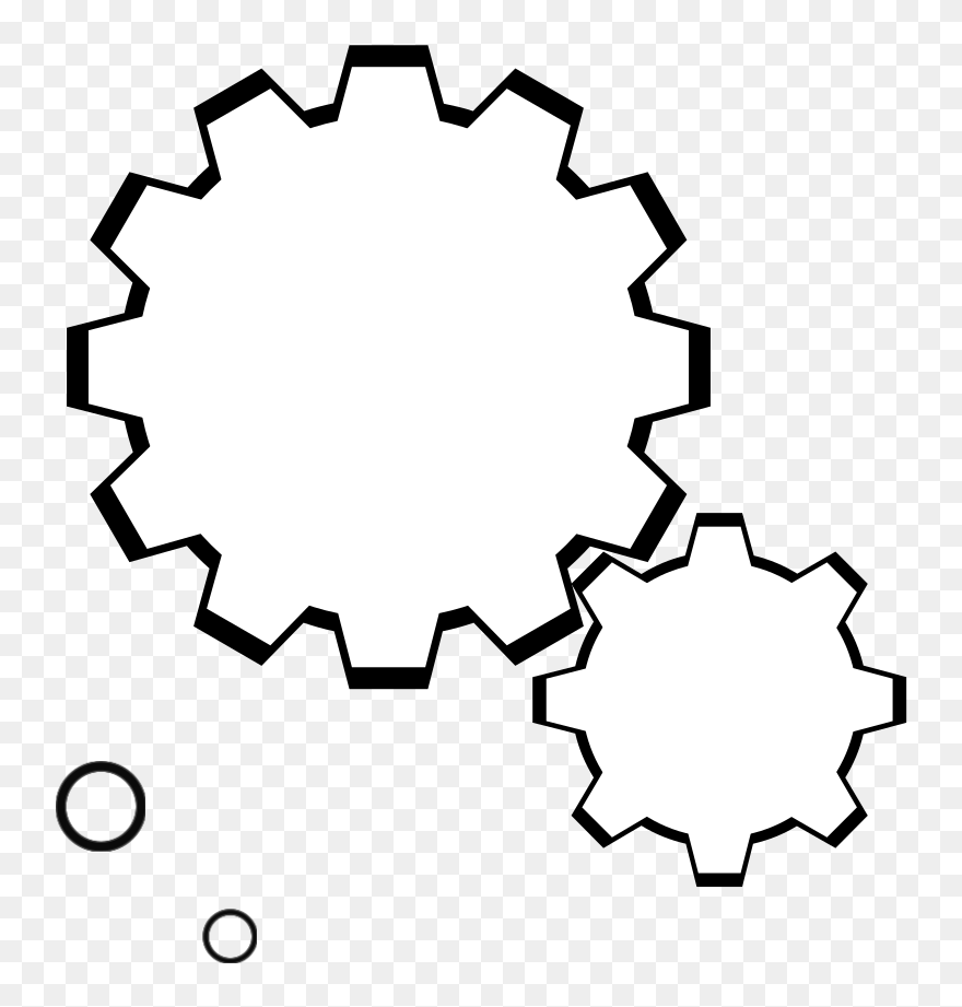Simple Gears Svg Clip Arts - White Gears Clipart - Png Download