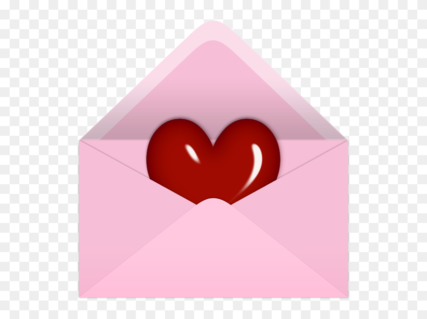 Pink Valentine Letter With Red Heart Png Clipart Picture - La Concha Transparent Png