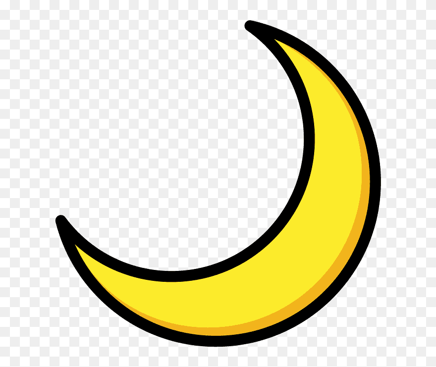 Crescent Moon Emoji Clipart - Png Download