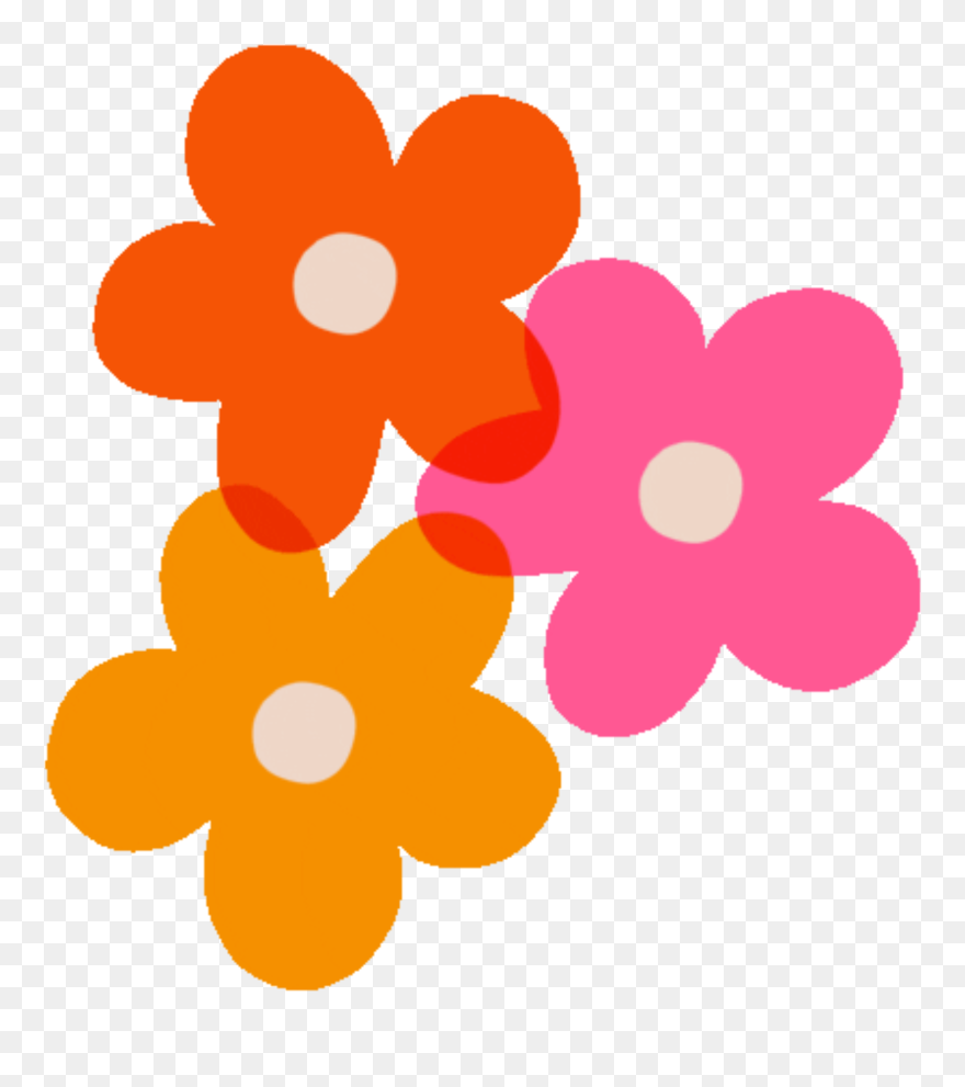 #vsco #rad #groovy #happy #summer #beach #sun #color - Groovy Flowers Clip Art - Png Download