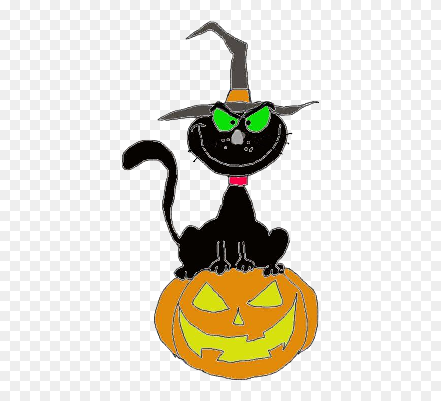 Free Halloween Clipart Ghosts Svg Cat Pumpkin Cute - Pumpkin - Png Download