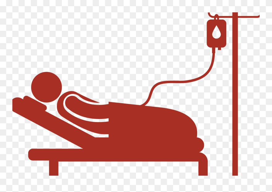 Patient On Hospital Drip - Cartoon Person In Hospital Bed Clipart