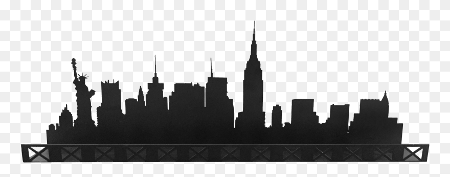 Manhattan Skyline Sticker Decal Illustration - Lego Central Perk Display Case Clipart