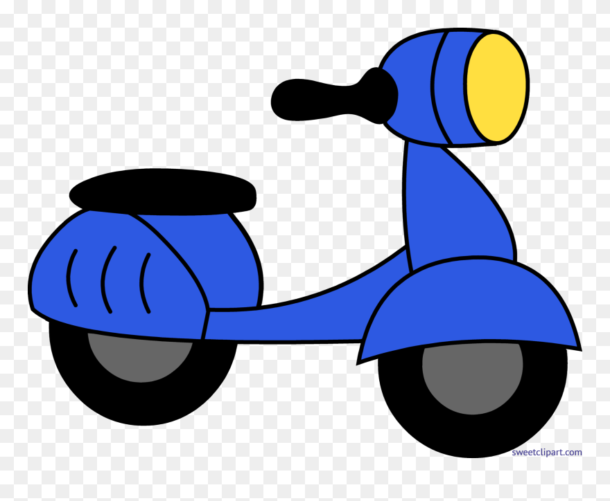 Motor Scooter Blue Clip Art - Moped Clipart - Png Download
