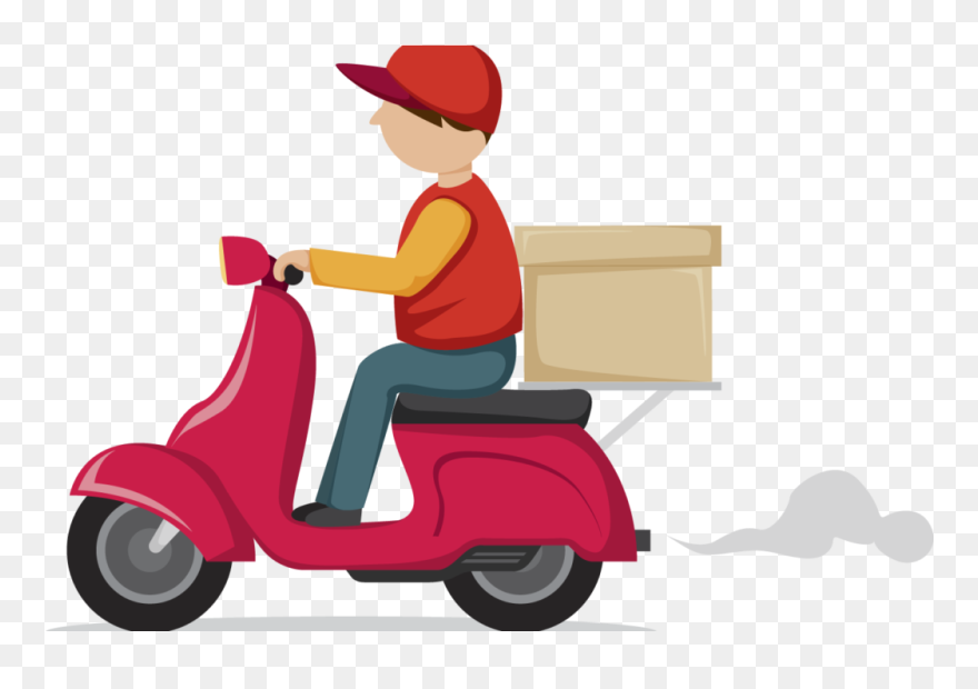 Scooter Clipart Delivery Scooter - Delivery Clipart - Png Download