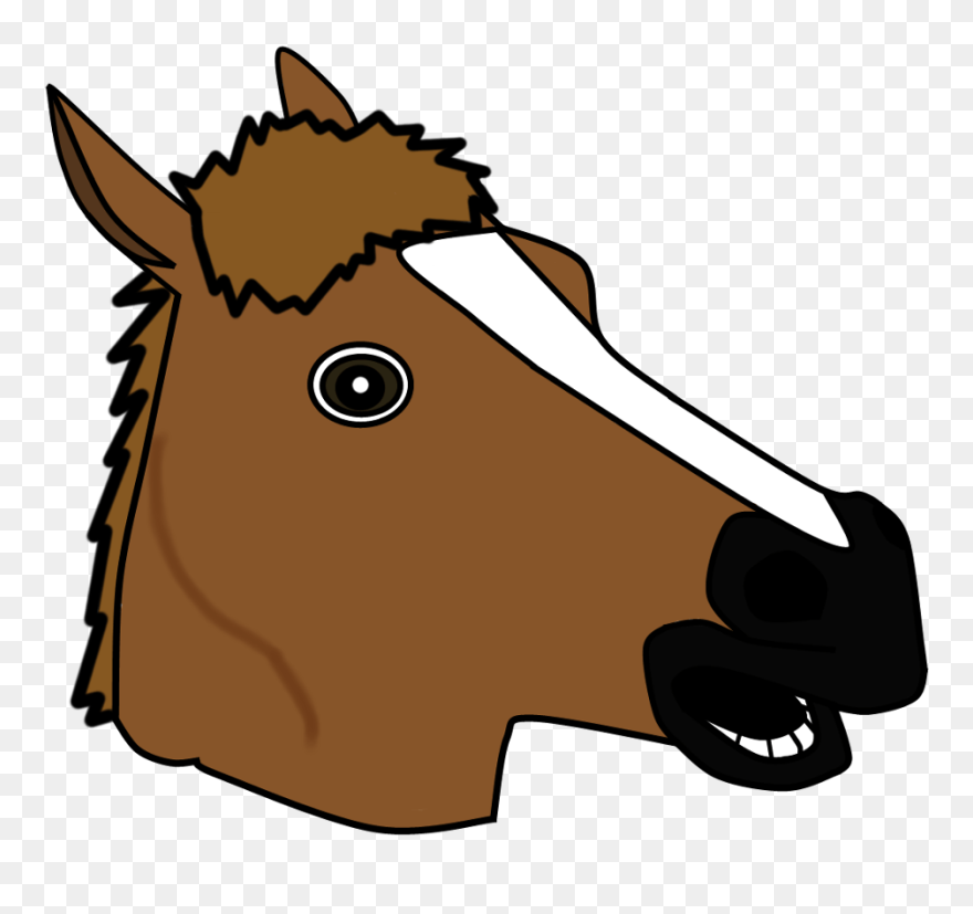 Transparent Horse Head Clipart - Horse Head Mask Drawing - Png Download
