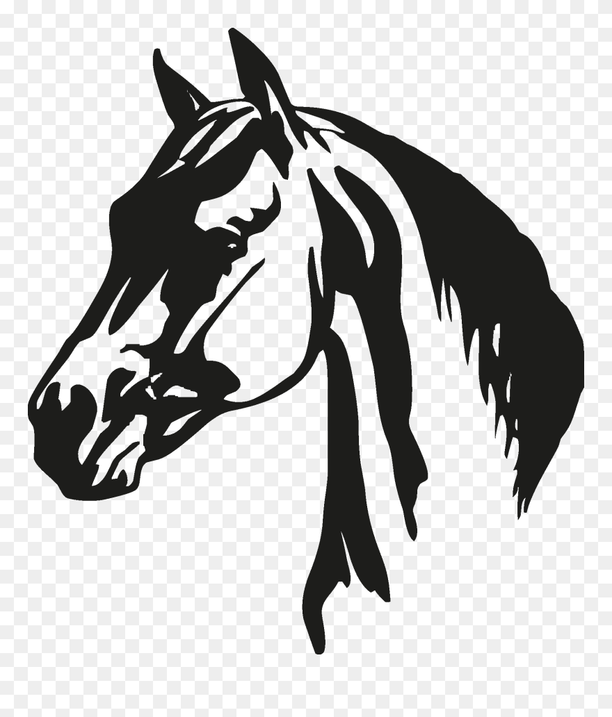 Horse Head Silhouette - Horse Head Black And White Clipart