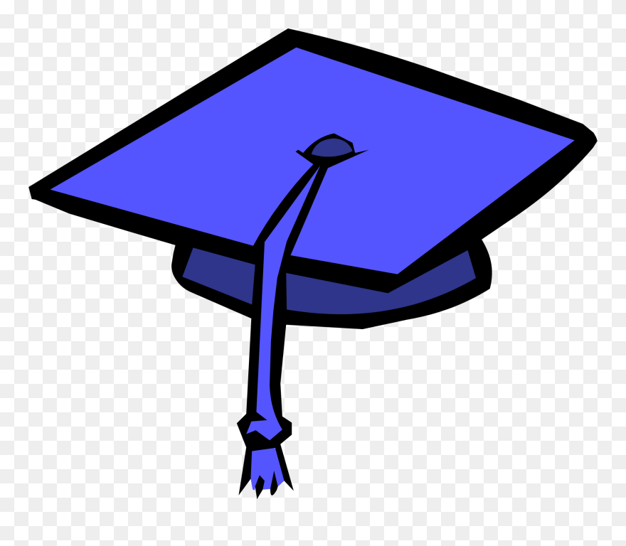 Club Penguin Rewritten Wiki - Blue Graduation Cap Clipart - Png Download