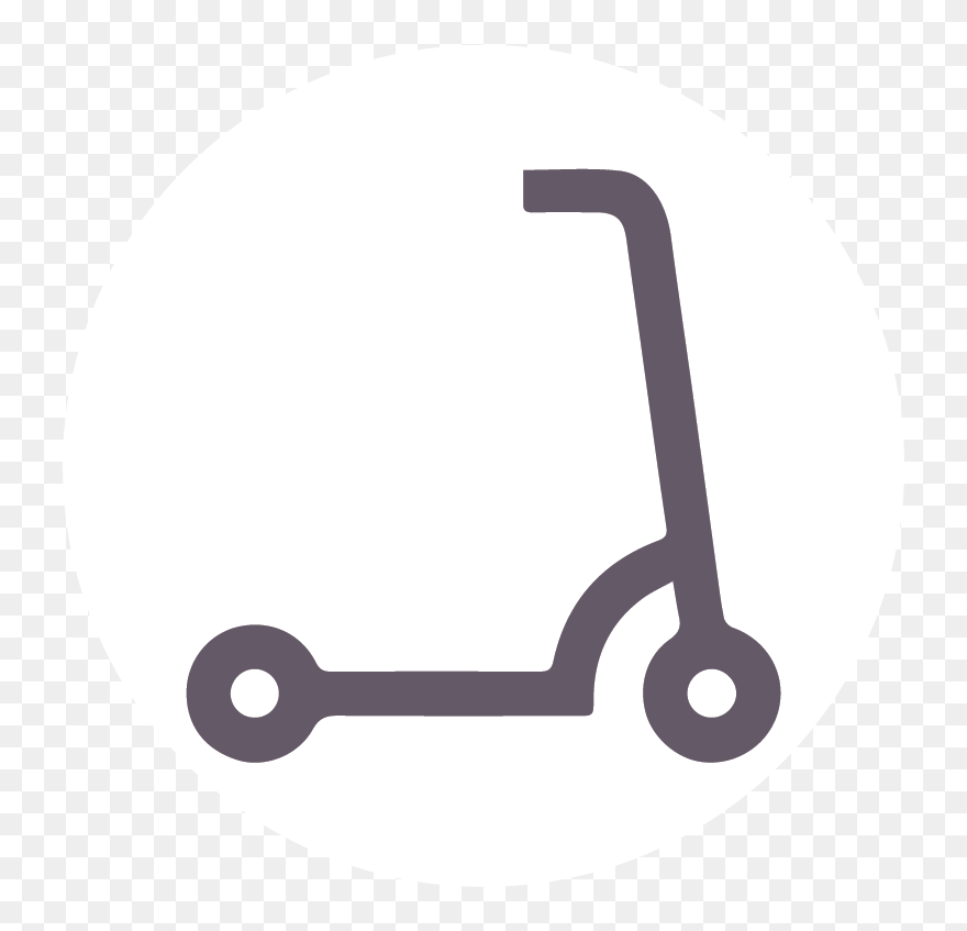 An Orange Icon Of A Scooter - Circle Clipart