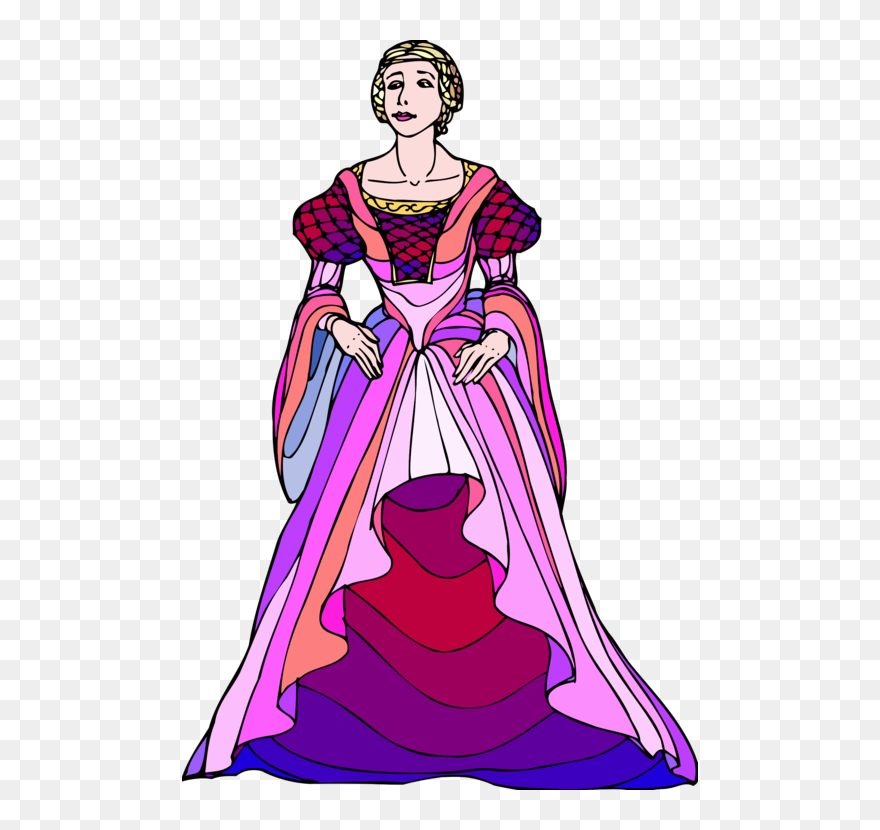 Gown,fashion Illustration,woman - Clip Art Romeo And Juliet Characters - Png Download