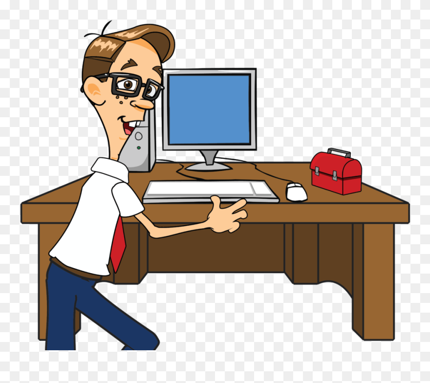 Advertisement Clipart Computer Testing - Scientist On Computer Clipart - Png Download