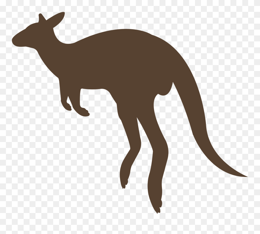 Kangaroo Outline Brown Clipart